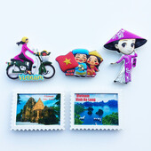 Vietnamský magnet na chladničku, magnet na chladničku, Bhután, Vietnam, Laos, Mjanmarsko, Nepál, Kambodža, 3D kolekcia suvenírov, darček