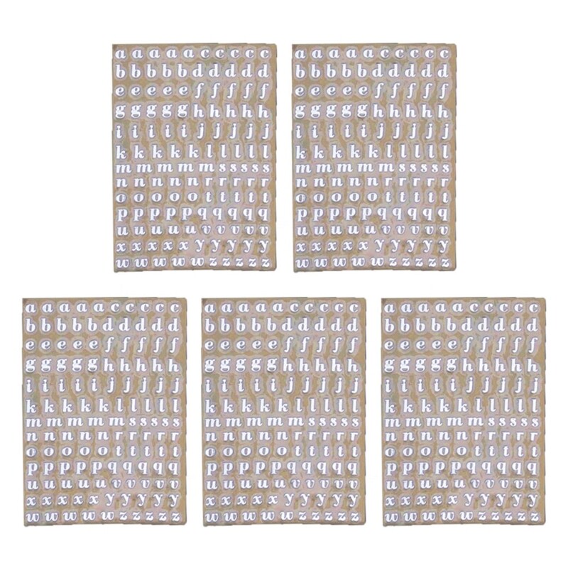 5 ks 3 mm písmená abecedy, hrubé trblietavé epoxidové živicové dekoratívne nálepky, anglické písmená a čísla, UV epoxidové živicové výplne