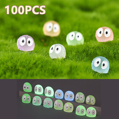 100 DB Világító Brikettek Elfs Black Ball Sprite Miniatűrök Otthoni dekoráció Izzó Elf Tündérkert Barkácsolás Kiegészítők Asztaldísz