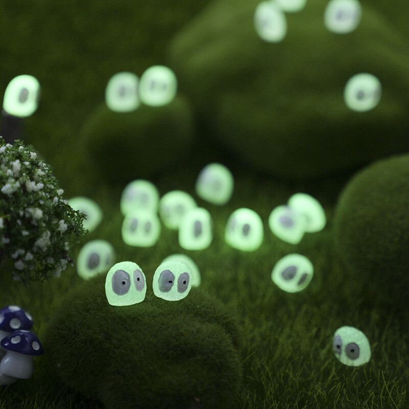 100 DB Világító Brikettek Elfs Black Ball Sprite Miniatűrök Otthoni dekoráció Izzó Elf Tündérkert Barkácsolás Kiegészítők Asztaldísz