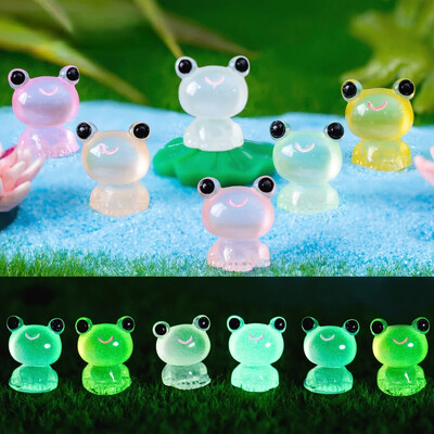 50/100 buc mini figurine cu broaște luminoase micro peisaj decor broaște zâne miniaturi de grădină pentru decorarea casei accesorii bricolaj