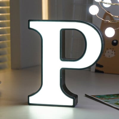 Biele LED svietiace písmená abecedy, svadobné označenie, nočné svetlá, DIY lampa, domáci klub, párty, vianočná dekorácia 2024