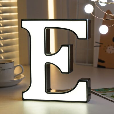 Biele LED svietiace písmená abecedy, svadobné označenie, nočné svetlá, DIY lampa, domáci klub, párty, vianočná dekorácia 2024