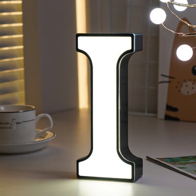 Biele LED svietiace písmená abecedy, svadobné označenie, nočné svetlá, DIY lampa, domáci klub, párty, vianočná dekorácia 2024