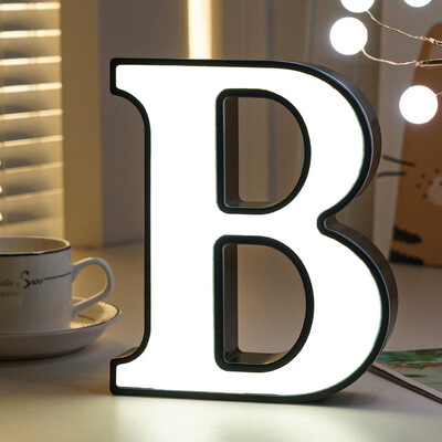 Biele LED svietiace písmená abecedy, svadobné označenie, nočné svetlá, DIY lampa, domáci klub, párty, vianočná dekorácia 2024