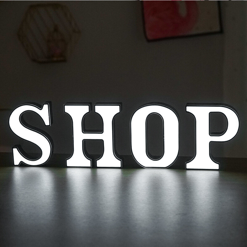 Biele LED svietiace písmená abecedy, svadobné označenie, nočné svetlá, DIY lampa, domáci klub, párty, vianočná dekorácia 2024