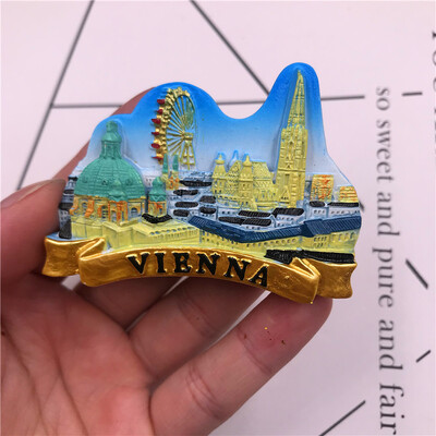 Ručne vyrobený magnet na chladničku z živice Thajsko Kórea Nemecko Viedeň Monako Cestovný suvenír Magnetická nálepka na chladničku Remeselné dekorácie do domácnosti