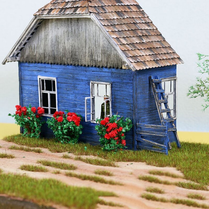 3 db Virágfürt Virág Növényzet Csoportok Miniatűr cserjék Bokrok Fűcsomók barkács építészethez Épületmodell