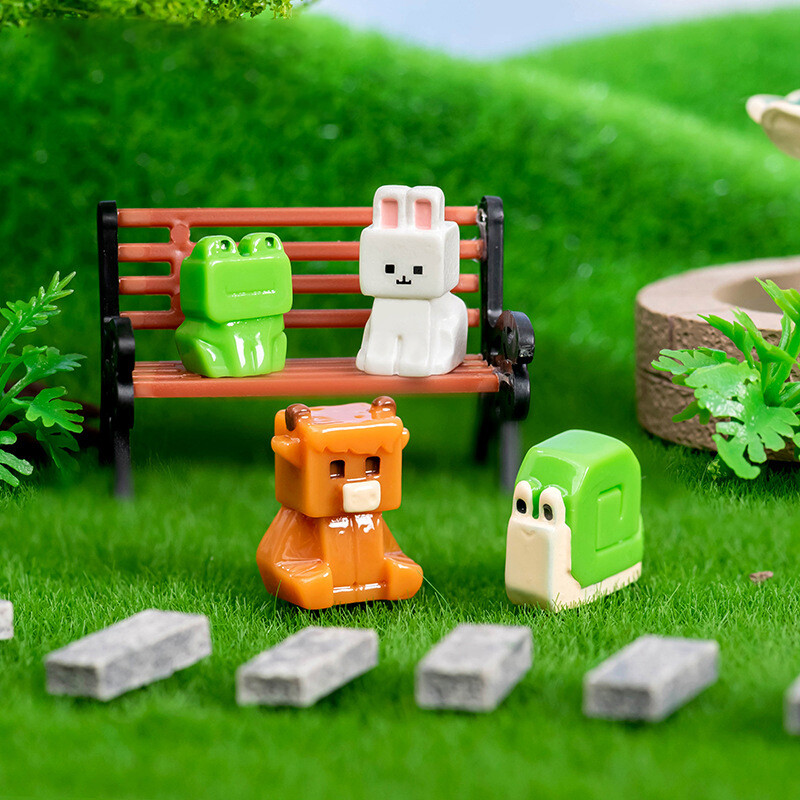 6 vnt. 3D dervos animacinių filmų gyvūnas zuikis karvė lėlės dekoravimas namų dekoravimas „pasidaryk pats“ amatai lėlių namelio priedai Kalėdų dovana