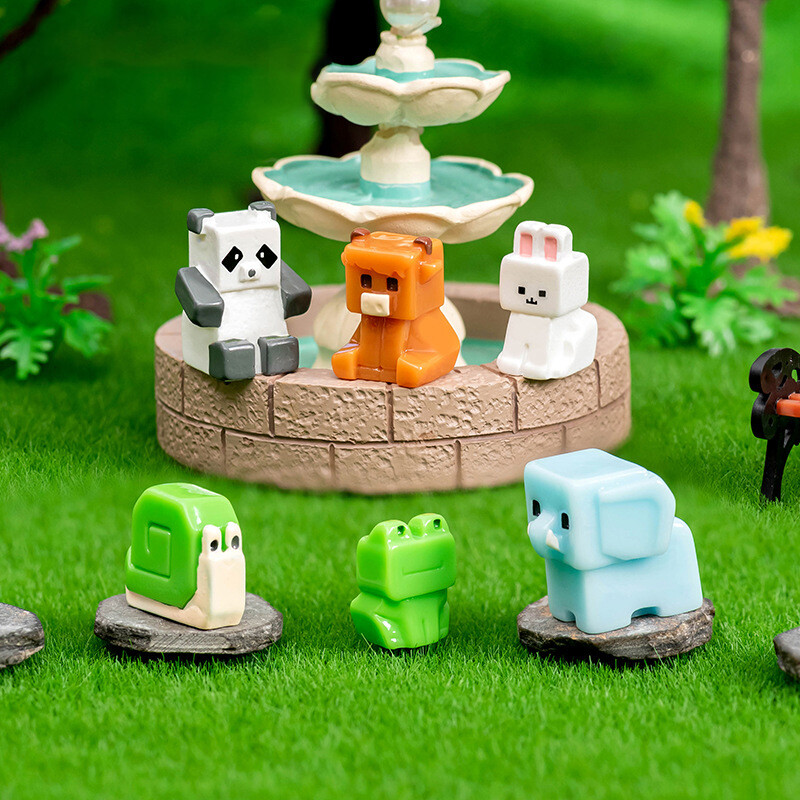 6 vnt. 3D dervos animacinių filmų gyvūnas zuikis karvė lėlės dekoravimas namų dekoravimas „pasidaryk pats“ amatai lėlių namelio priedai Kalėdų dovana