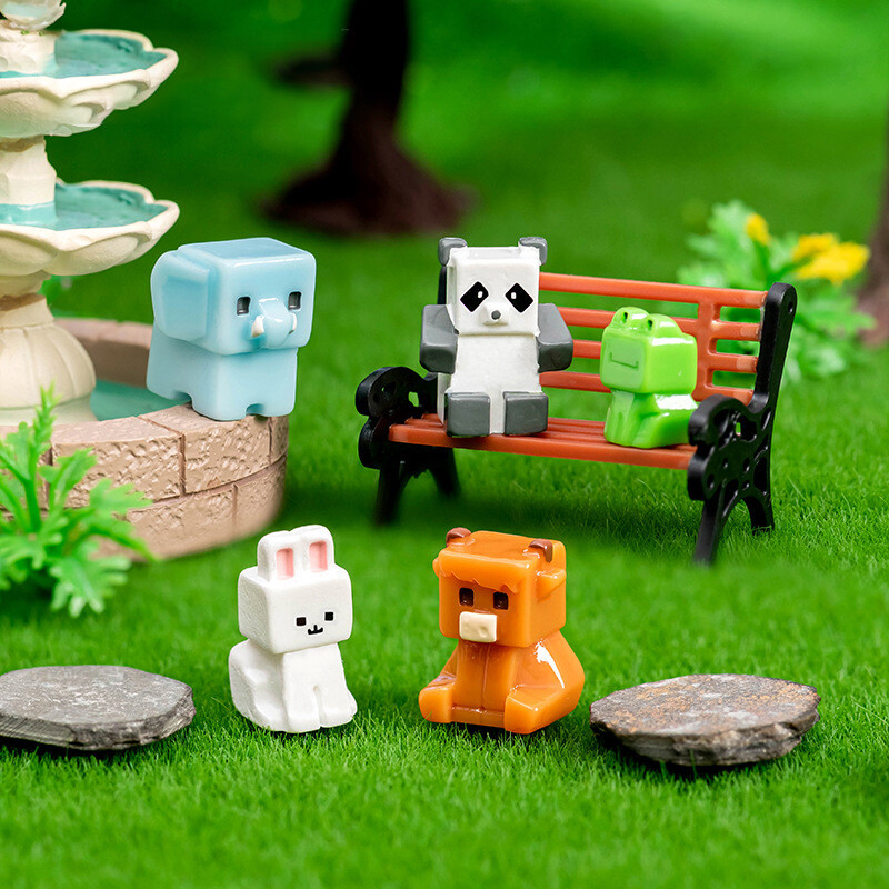 6 vnt. 3D dervos animacinių filmų gyvūnas zuikis karvė lėlės dekoravimas namų dekoravimas „pasidaryk pats“ amatai lėlių namelio priedai Kalėdų dovana