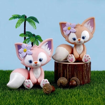 Karikatūra Duffy Cute Linabell Mini asa sižeta figūriņas lelles Rotaļlietu kolekcija Aksesuāri Kawaii Automašīnu dekorēšanai Rotaļlietas Ziemassvētku meitenēm