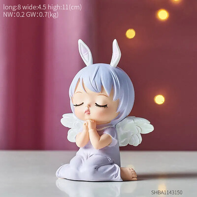 Kawaii Dekorácie do detskej izby Figúrky Interiérová soška anjela Doplnky do detskej izby Dievčenská rozprávková záhradná dekoratívna figúrka Dekorácia