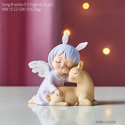 Kawaii Dekorácie do detskej izby Figúrky Interiérová soška anjela Doplnky do detskej izby Dievčenská rozprávková záhradná dekoratívna figúrka Dekorácia