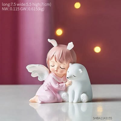 Kawaii Dekorácie do detskej izby Figúrky Interiérová soška anjela Doplnky do detskej izby Dievčenská rozprávková záhradná dekoratívna figúrka Dekorácia