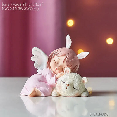 Kawaii Dekorácie do detskej izby Figúrky Interiérová soška anjela Doplnky do detskej izby Dievčenská rozprávková záhradná dekoratívna figúrka Dekorácia