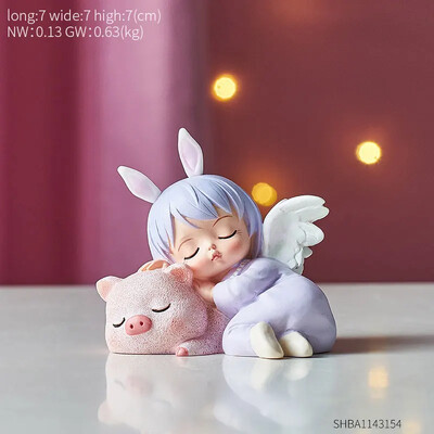 Kawaii Dekorácie do detskej izby Figúrky Interiérová soška anjela Doplnky do detskej izby Dievčenská rozprávková záhradná dekoratívna figúrka Dekorácia