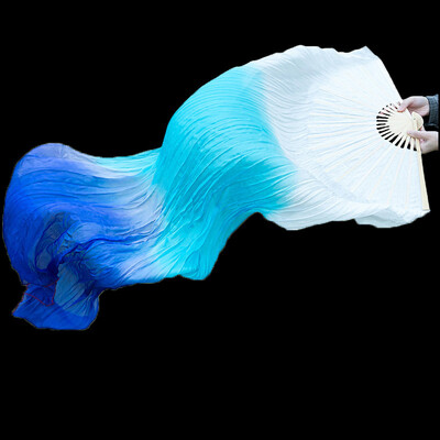 Дълго градиентно цветно танцово ветрило Симулирани ветрила от копринен плат за танцьори Упражнения за домашен декор Занаяти Почитатели Етнически танци Изпълнение