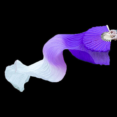 Дълго градиентно цветно танцово ветрило Симулирани ветрила от копринен плат за танцьори Упражнения за домашен декор Занаяти Почитатели Етнически танци Изпълнение