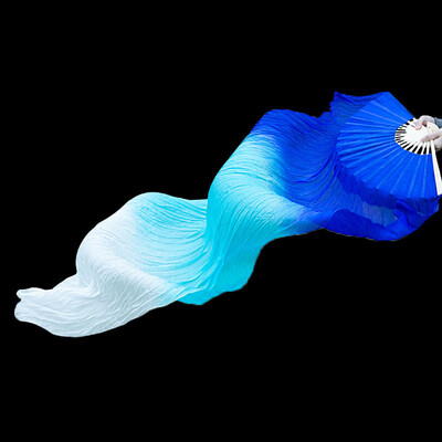 Дълго градиентно цветно танцово ветрило Симулирани ветрила от копринен плат за танцьори Упражнения за домашен декор Занаяти Почитатели Етнически танци Изпълнение