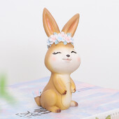 4 hüvelykes gyanta húsvéti nyuszi figura aranyos nyúldísz rajzfilm virág állati torta felső kerti dekoráció