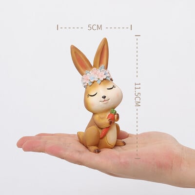 4 hüvelykes gyanta húsvéti nyuszi figura aranyos nyúldísz rajzfilm virág állati torta felső kerti dekoráció