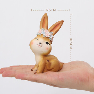 4 hüvelykes gyanta húsvéti nyuszi figura aranyos nyúldísz rajzfilm virág állati torta felső kerti dekoráció