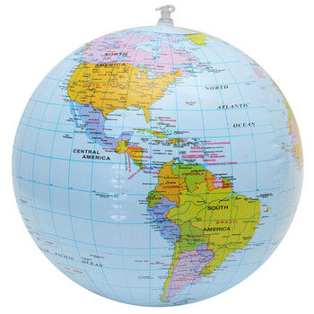 16 ιντσών Φουσκωτό Earth World Geography Globe Map Balloon Toy Ball Beach Early Educational Toys