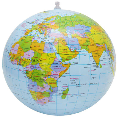 16 ιντσών Φουσκωτό Earth World Geography Globe Map Balloon Toy Ball Beach Early Educational Toys