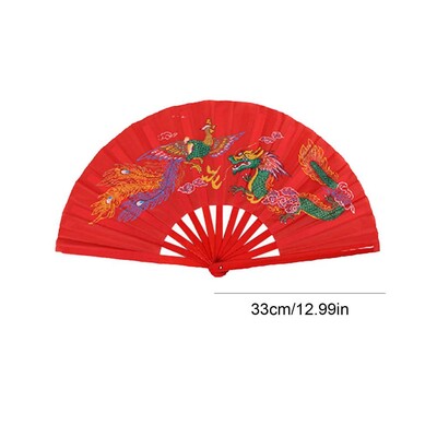 Bambusový ventilátor Kung Fu Tai Chi 33 cm, vysoko kvalitný ventilátor pre pravákov, ventilátory bojových umení, produkty Wushu 13-palcové ventilátory bojových umení