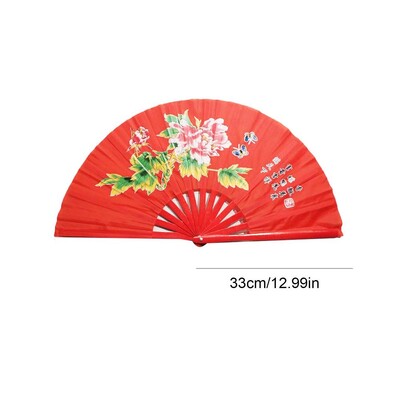 Bambusový ventilátor Kung Fu Tai Chi 33 cm, vysoko kvalitný ventilátor pre pravákov, ventilátory bojových umení, produkty Wushu 13-palcové ventilátory bojových umení