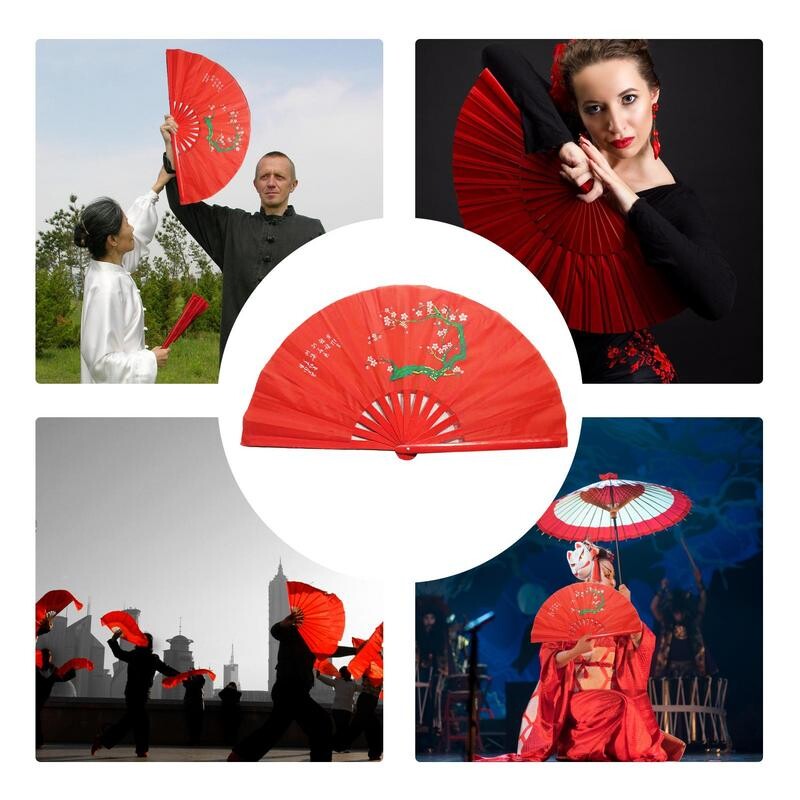Bambusový ventilátor Kung Fu Tai Chi 33 cm, vysoko kvalitný ventilátor pre pravákov, ventilátory bojových umení, produkty Wushu 13-palcové ventilátory bojových umení