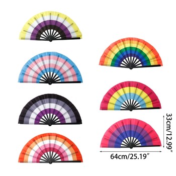 Rainbows Folding Fan Πολύχρωμοι θαυμαστές LGBTs Gay Pride Πάρτι Καλοκαιρινό Cooling Fan Μουσικό Φεστιβάλ Γυναικών Ανδρικά Σκουπ Ελαφρύ