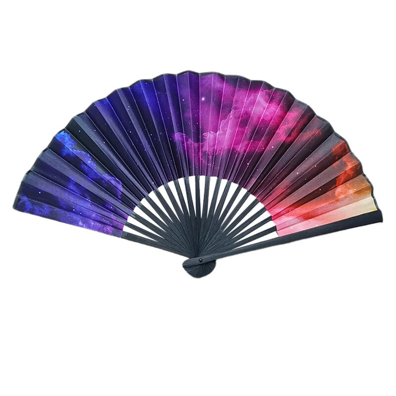 23cm klasický skladací ventilátor s potlačou čierneho bambusu, ručné ventilátory, dúhový chladiaci ručný ventilátor, darček pre festivalové vystúpenia a tanečné predstavenia
