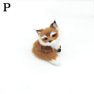 Mini ornament de vulpe de simulare de pluș, pentru birou, pentru birou, pentru decorare pentru birou, meșteșuguri, păpușă ghemuită, figurină cu animale, cadouri de Crăciun