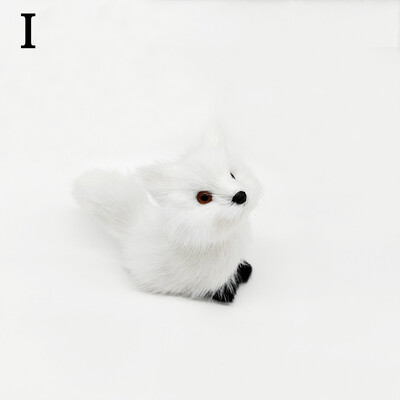 Mini ornament de vulpe de simulare de pluș, pentru birou, pentru birou, pentru decorare pentru birou, meșteșuguri, păpușă ghemuită, figurină cu animale, cadouri de Crăciun