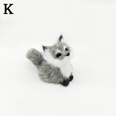 Mini ornament de vulpe de simulare de pluș, pentru birou, pentru birou, pentru decorare pentru birou, meșteșuguri, păpușă ghemuită, figurină cu animale, cadouri de Crăciun