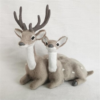 Χριστουγεννιάτικη προσομοίωση Sika Deer Reindeer Statue Flocking Realistic Deer Statue Delicate Deer Figurine Decoration for navidad noel