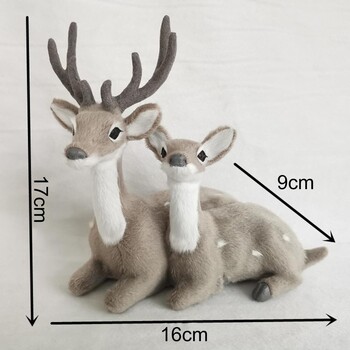 Χριστουγεννιάτικη προσομοίωση Sika Deer Reindeer Statue Flocking Realistic Deer Statue Delicate Deer Figurine Decoration for navidad noel