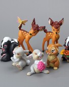 7 ks kreslené hračky Bambi jeleň PVC akčné figúrky králik figúrka veverička model anime bábiky vianočné darčeky pre deti