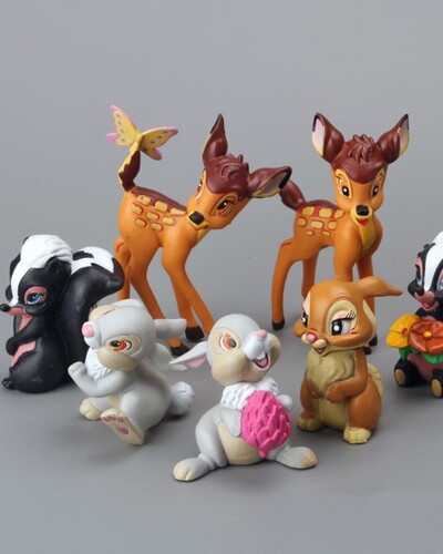 7 τμχ Cartoon Bambi Deer Toys PVC Φιγούρες δράσης Κουνέλι ειδώλιο Σκίουρος Μοντέλο Anime Dolls Χριστουγεννιάτικα δώρα για παιδιά