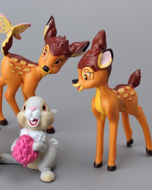 7 ks kreslené hračky Bambi jeleň PVC akčné figúrky králik figúrka veverička model anime bábiky vianočné darčeky pre deti