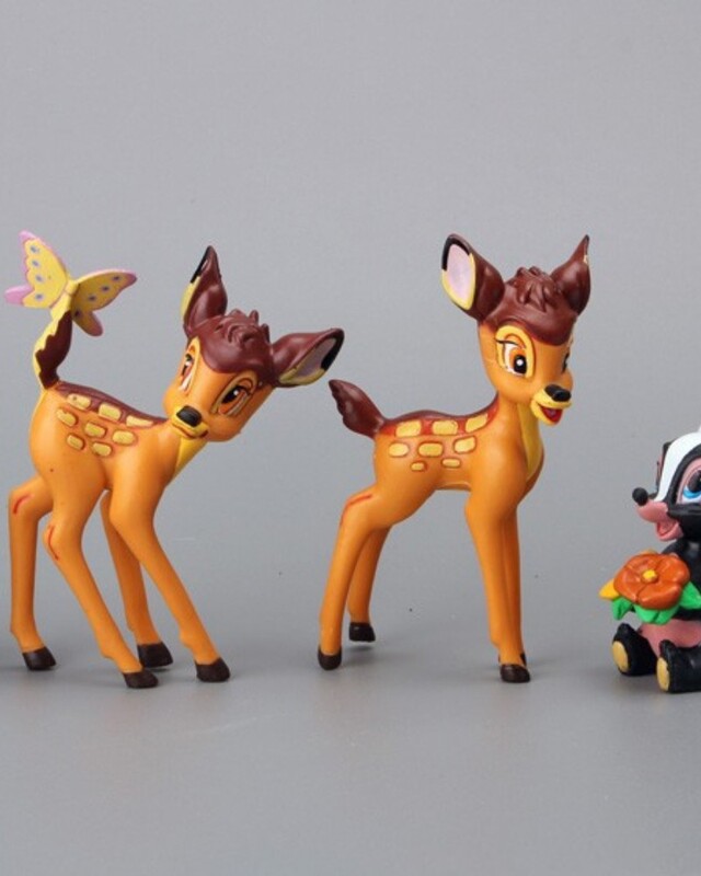 7 ks kreslené hračky Bambi jeleň PVC akčné figúrky králik figúrka veverička model anime bábiky vianočné darčeky pre deti