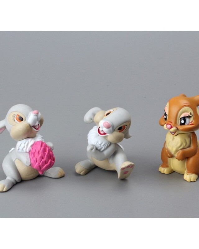 7 ks kreslené hračky Bambi jeleň PVC akčné figúrky králik figúrka veverička model anime bábiky vianočné darčeky pre deti