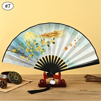Prenosný bambusový skladací ventilátor, dekoratívne ventilátory, foto rekvizity, svadobné párty, bytové dekorácie, remeslá, darčeky, potreby pre ženy v tanci, 부채