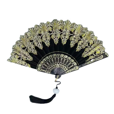 Artă Artizanat Cadou Evantai pliabil în stil chinezesc mână praf de aur ventilator din plastic Dan pentru petrecere de nuntă evantai pliabil Cadou Decor acasă