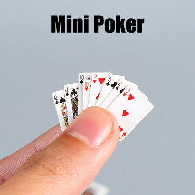 2vnt Mini Cute 1:12 Dollhouse Miniatures Poker Namų puošmena Pokerio kortos Žaidimas Doll Kawaii Priedai