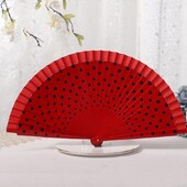 Flamenco spanyol összecsukható legyező pöttyök mintás modern klasszikus vintage kézi ventilátor