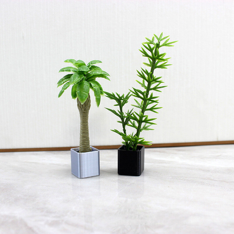 1:12 Babaház miniatűr bambusz kókuszfa cserepes modell baba otthoni növények dekoráció játék mikro tájdísz