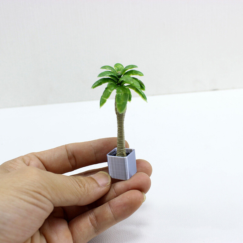 1:12 Babaház miniatűr bambusz kókuszfa cserepes modell baba otthoni növények dekoráció játék mikro tájdísz
